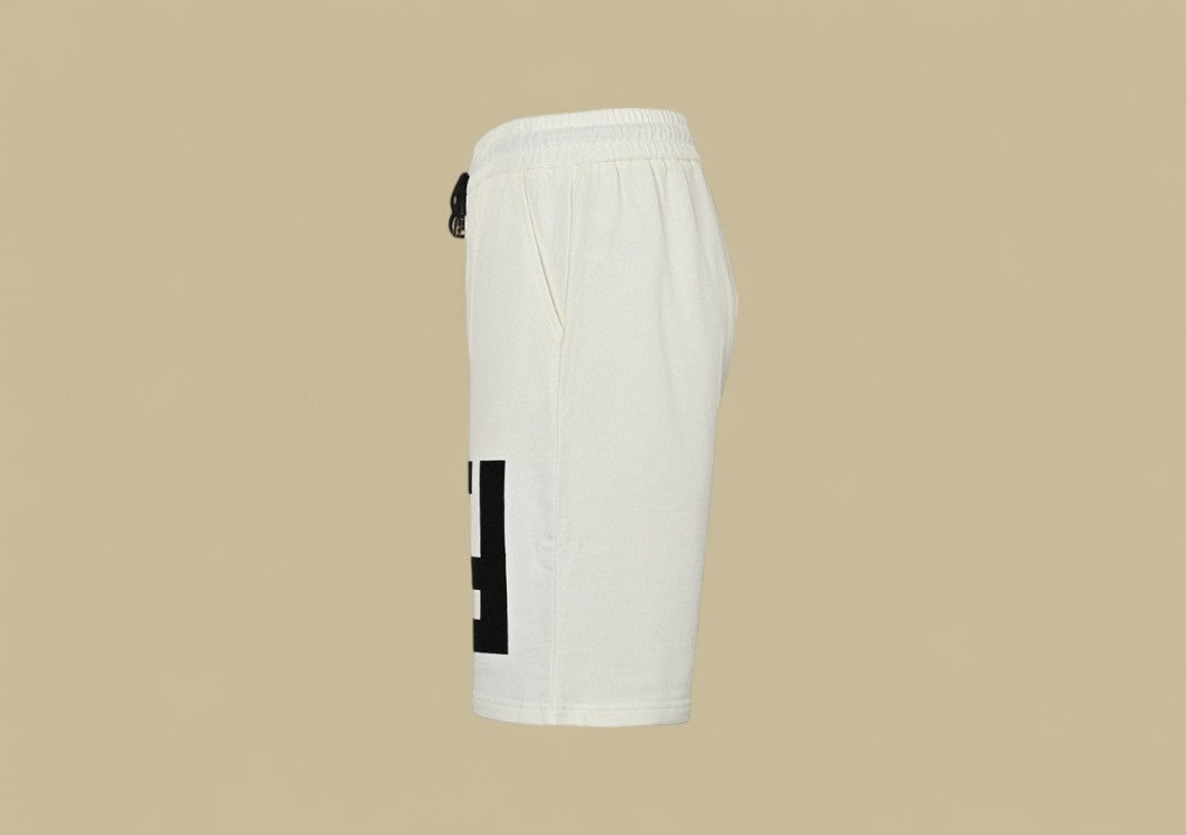 Fendi 24SS Big Double F Logo Flocking Shorts Bold Branding with Textured Luxury