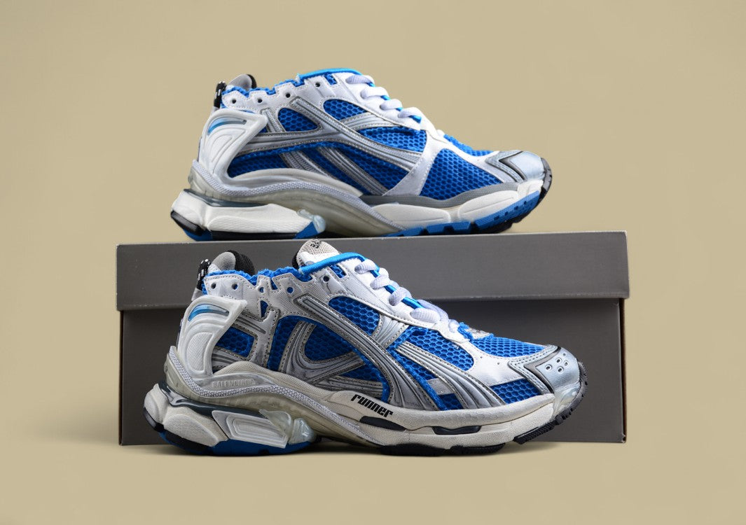 Balenciaga Runner Sneaker in Blue/White/Silver