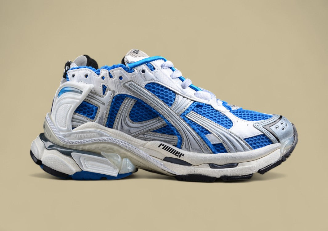 Balenciaga Runner Sneaker in Blue/White/Silver