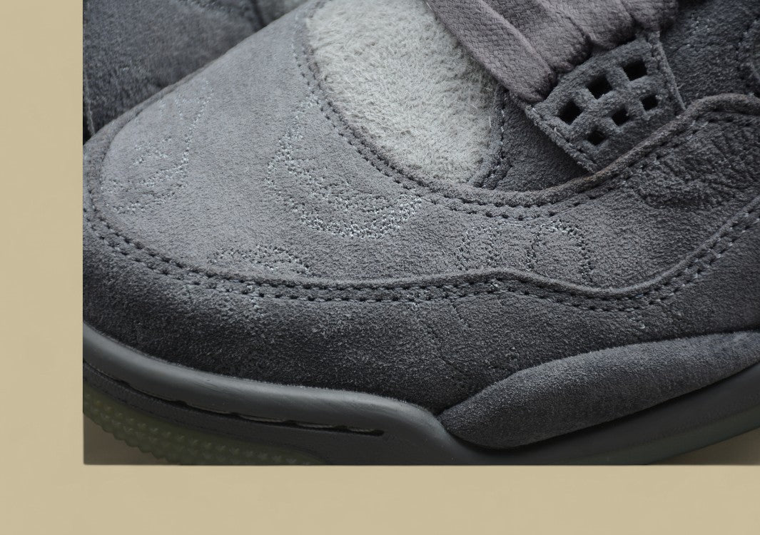AJ4 dark Gray Suede