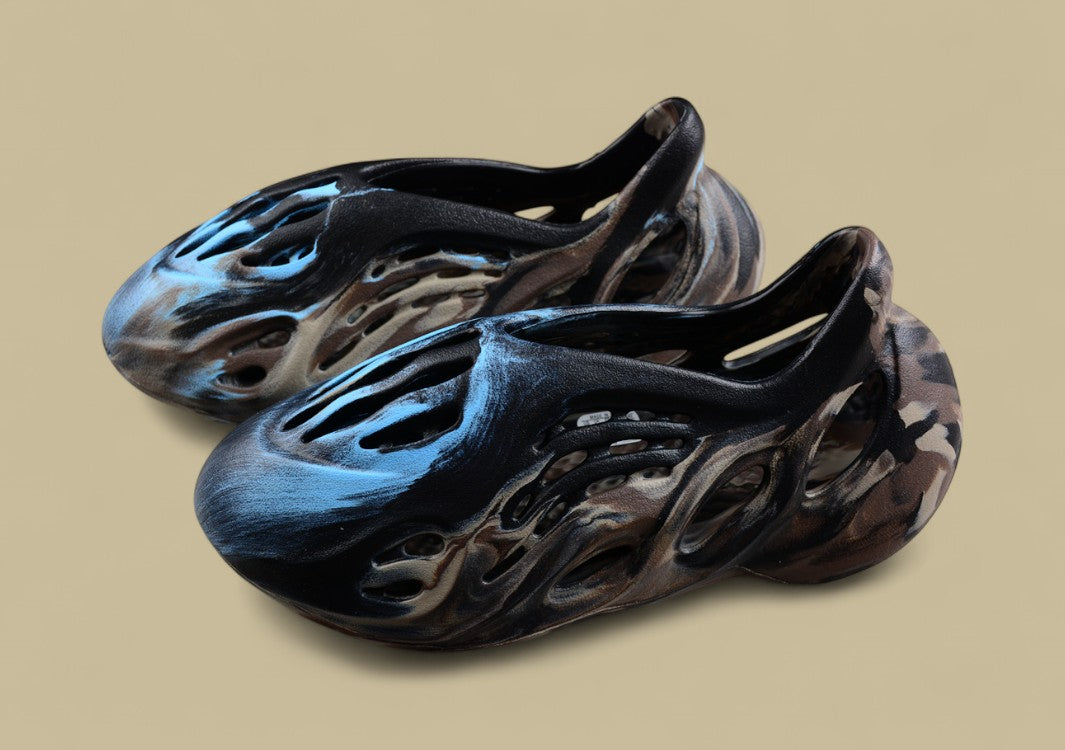 Ad Yeezy Foam Runner Black Brown Blue One-Piece Coconut Hole Replica