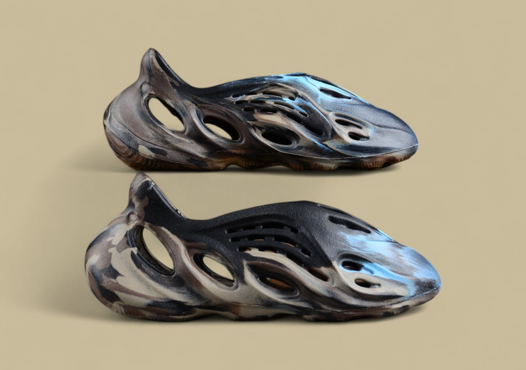 Ad Yeezy Foam Runner Black Brown Blue One-Piece Coconut Hole Replica
