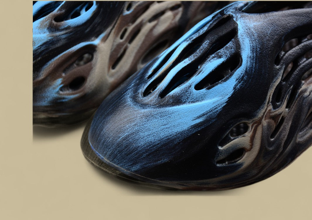 Ad Yeezy Foam Runner Black Brown Blue One-Piece Coconut Hole Replica