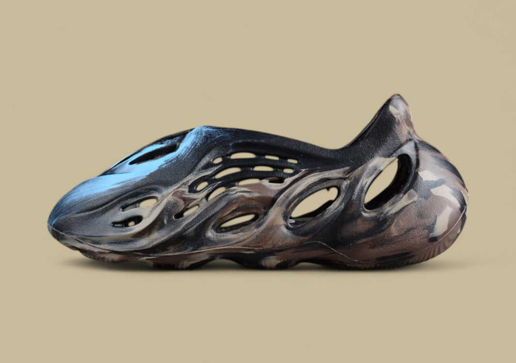 Ad Yeezy Foam Runner Black Brown Blue One-Piece Coconut Hole Replica