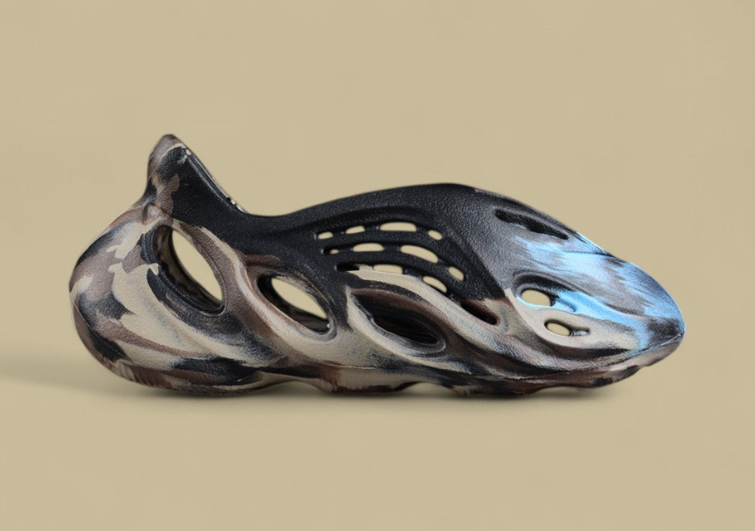 Ad Yeezy Foam Runner Black Brown Blue One-Piece Coconut Hole Replica