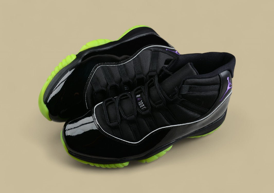 Air Jordan 11 Retro Black Neon Green Purple