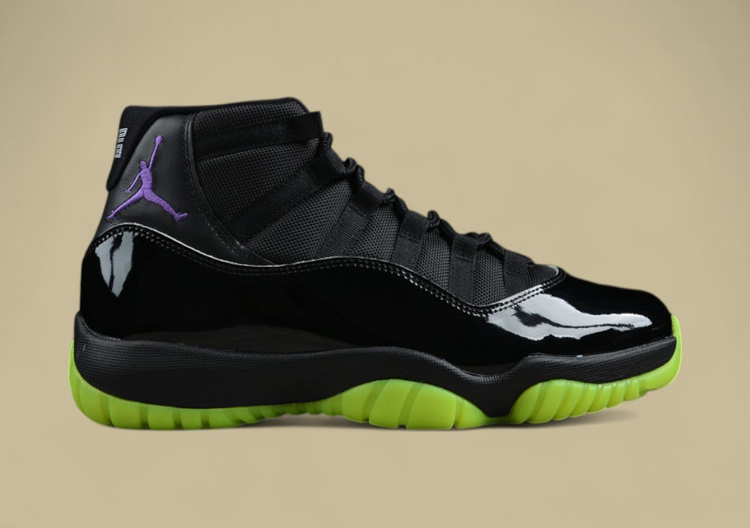 Air Jordan 11 Retro Black Neon Green Purple
