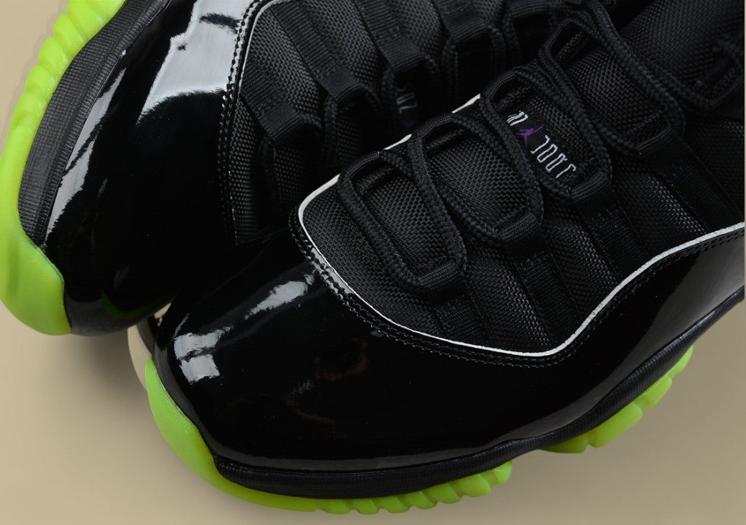 Air Jordan 11 Retro Black Neon Green Purple