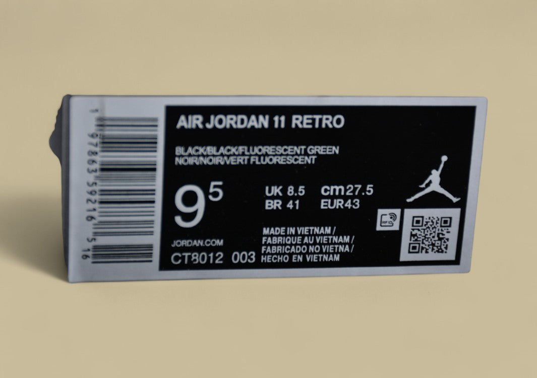 Air Jordan 11 Retro Black Neon Green Purple