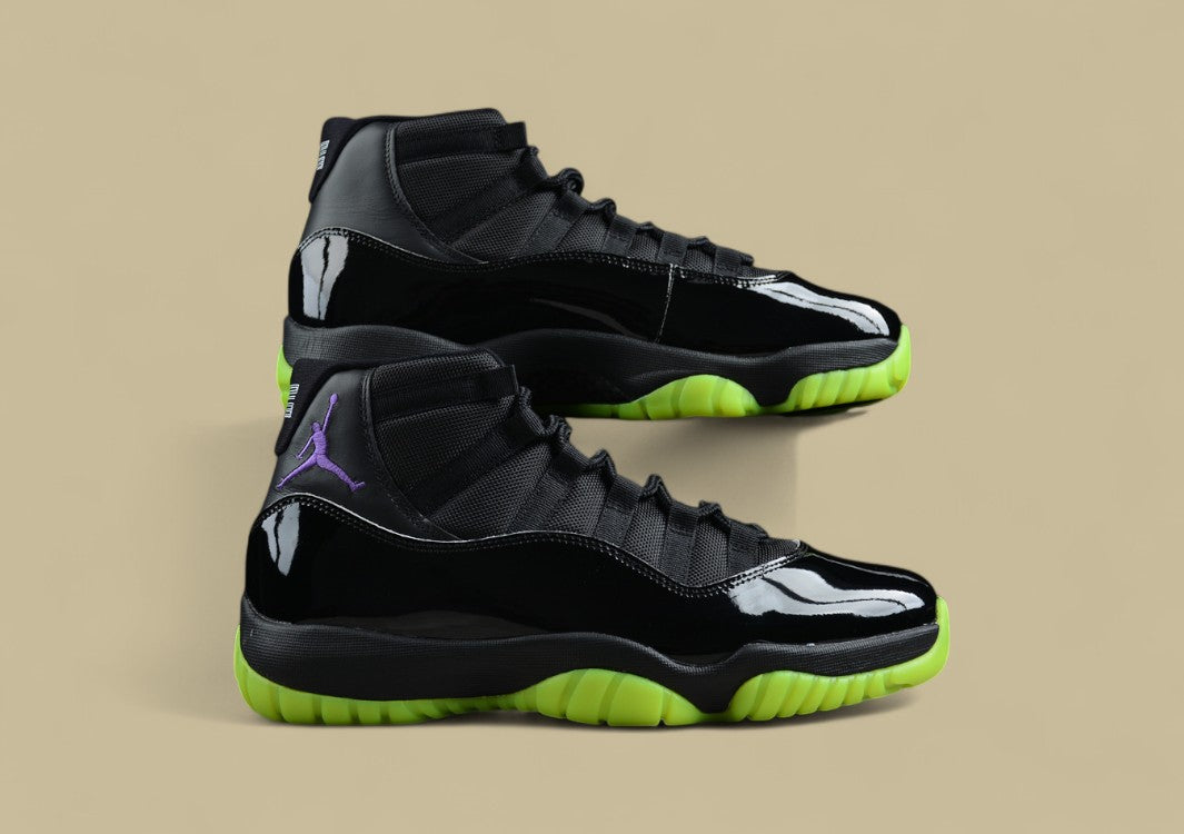 Air Jordan 11 Retro Black Neon Green Purple
