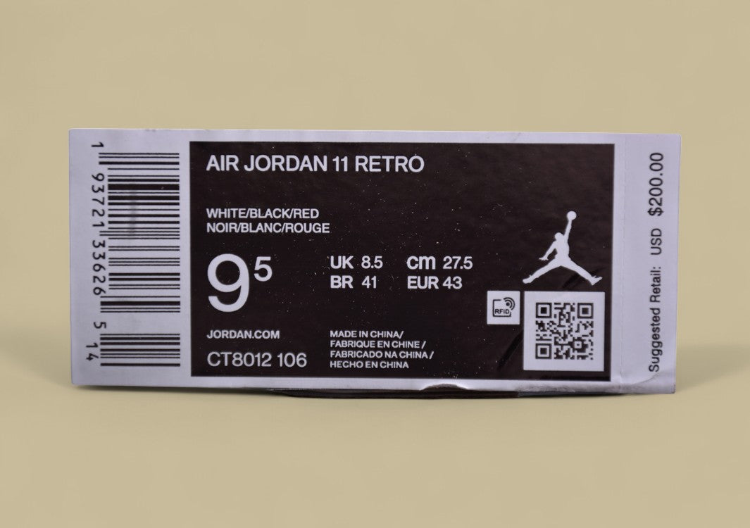 Air Jordan 11 Retro White Black Red