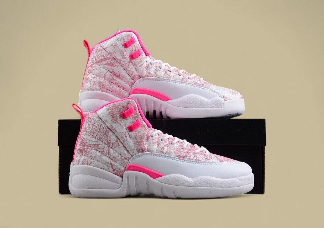Air Jordan 12 Sakura Pink Women's Fashion Sports Shoes