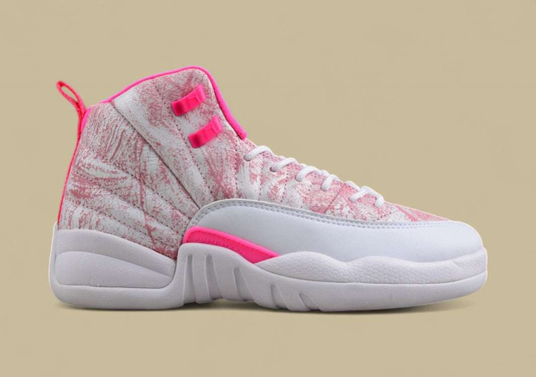 Air Jordan 12 Sakura Pink Women's Fashion Sports Shoes