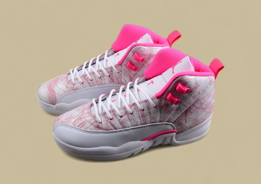 Air Jordan 12 Sakura Pink Women's Fashion Sports Shoes