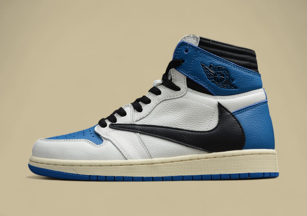 Air Jordan 1 High OG SP "Military Blue" TS Fujiwara Hiroshi Three-Party Joint Lightning Hook