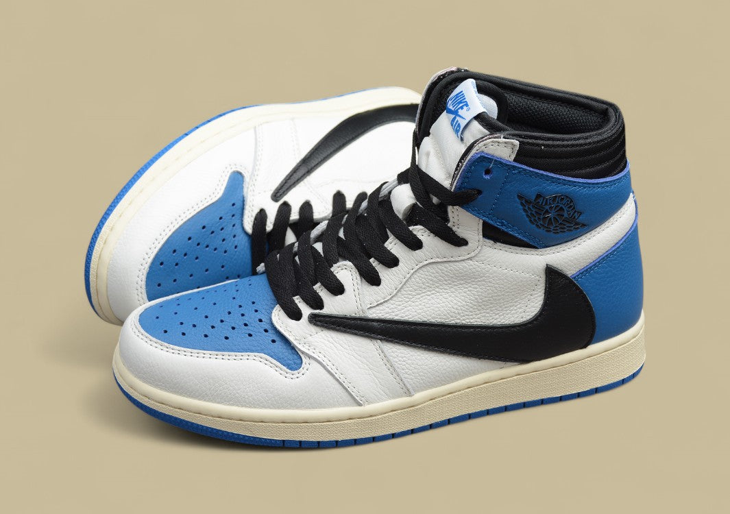 Air Jordan 1 High OG SP "Military Blue" TS Fujiwara Hiroshi Three-Party Joint Lightning Hook