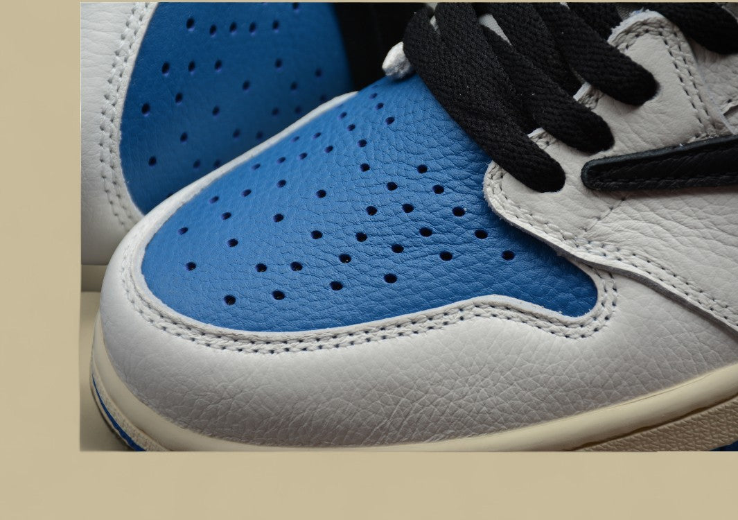 Air Jordan 1 High OG SP "Military Blue" TS Fujiwara Hiroshi Three-Party Joint Lightning Hook