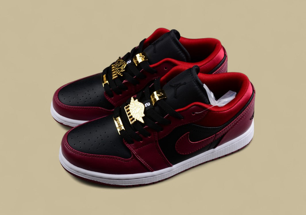 Air Jordan 1 Low Black Wine Red Metal Wing