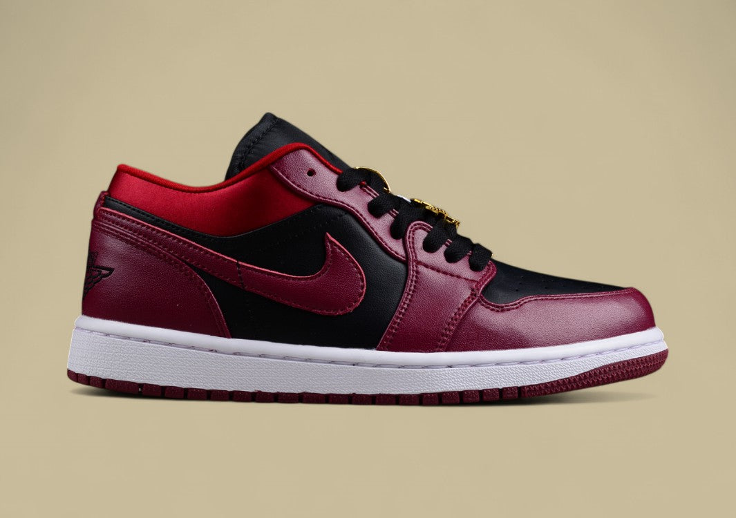 Air Jordan 1 Low Black Wine Red Metal Wing
