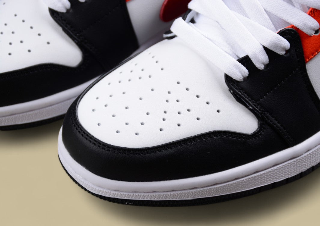 Air Jordan 1 Low "Flaming Swoosh" – Black/White/Red with Fire Graphic