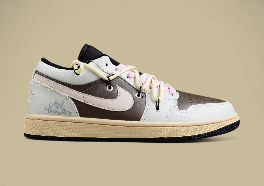 Air Jordan 1 Low Mocha/Bone with Pink