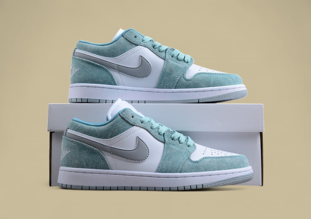 Air Jordan 1 Low "New Emerald" – White/Suede Teal-Green
