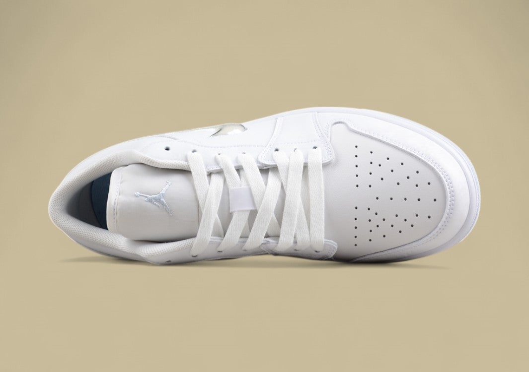 Air Jordan 1 Low SE "Iridescent Swoosh – Triple White Ice"