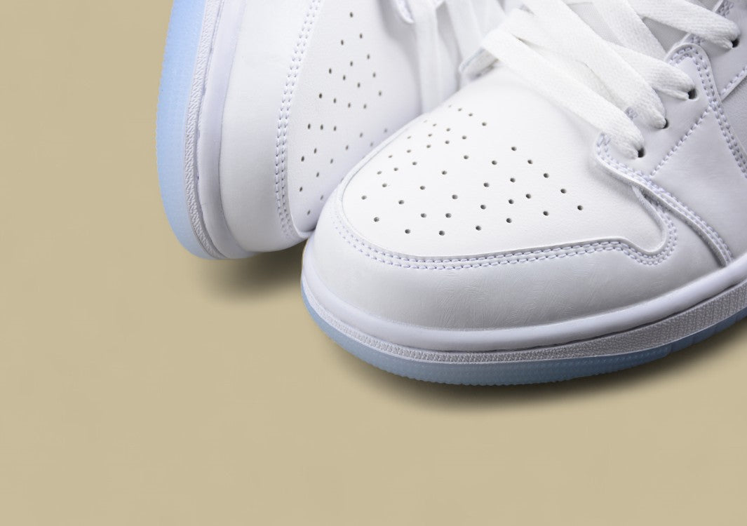 Air Jordan 1 Low SE "Iridescent Swoosh – Triple White Ice"