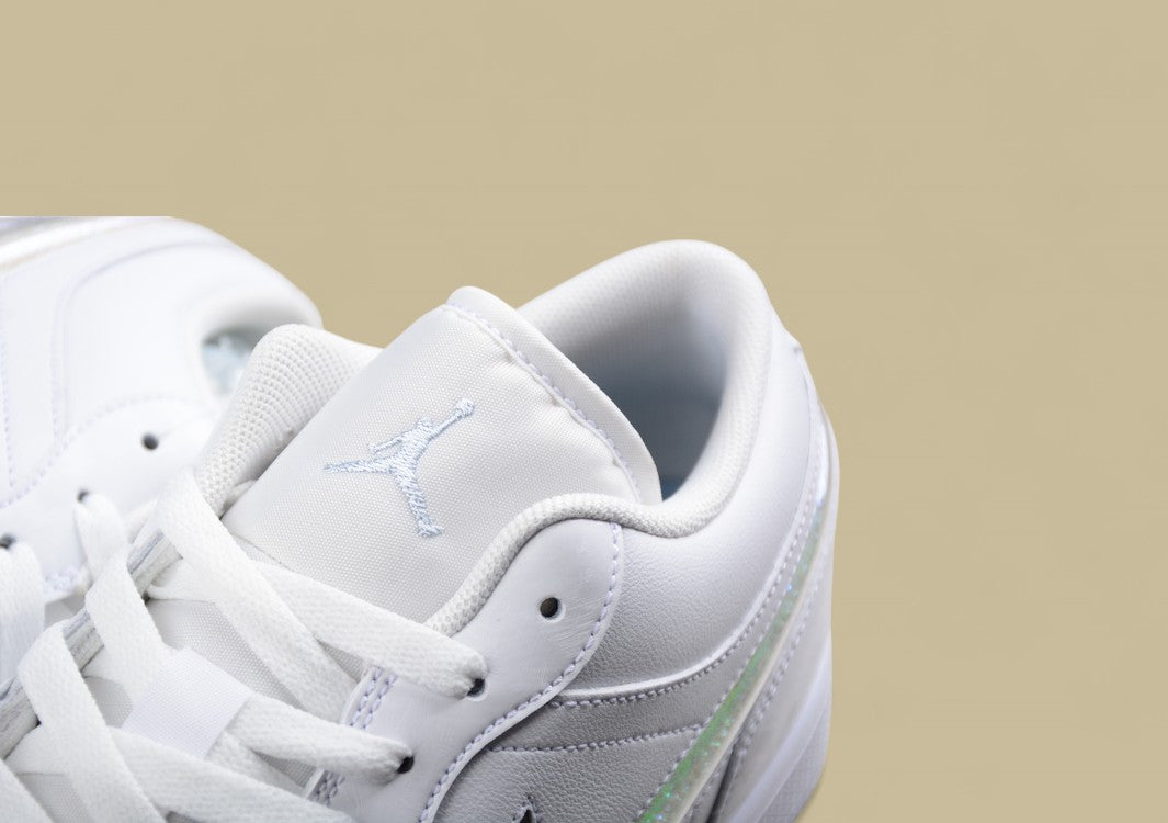 Air Jordan 1 Low SE "Iridescent Swoosh – Triple White Ice"