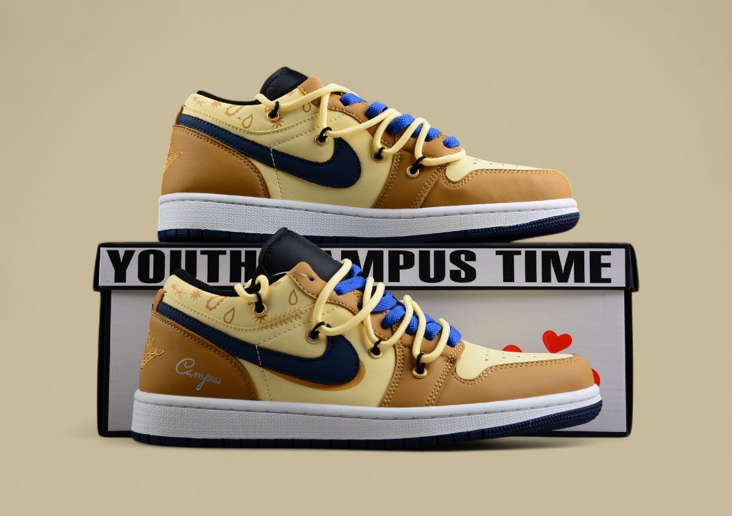 Air Jordan 1 Low “Campus” – Wheat/Yellow/Navy Blue