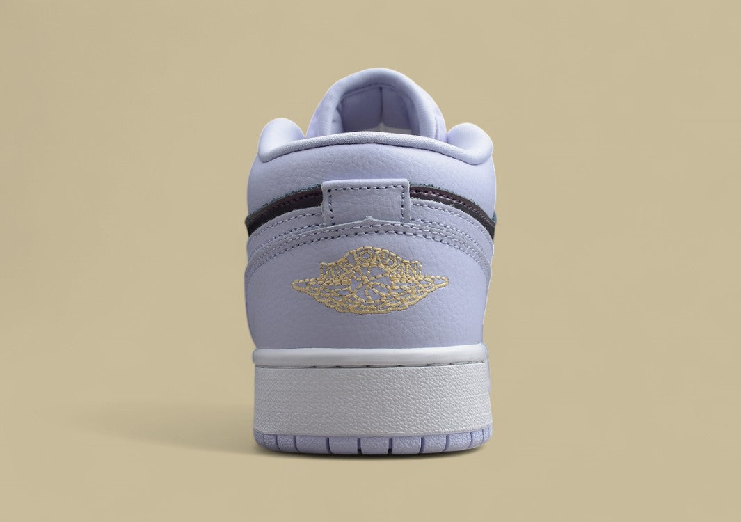 Air Jordan 1 Low “R20” – White/Iridescent Purple-Gold Accents