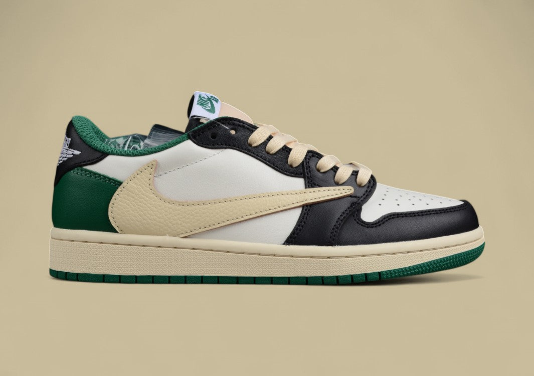 Air Jordan 1 Qiao Yi barbed low-top Black Green