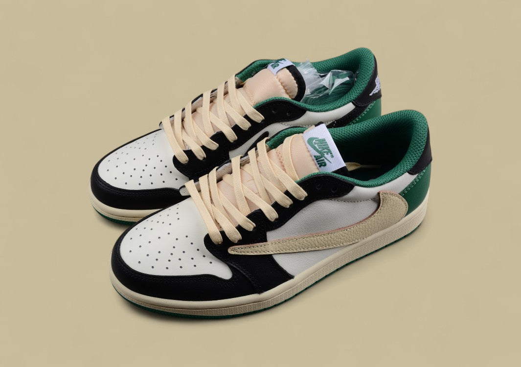 Air Jordan 1 Qiao Yi barbed low-top Black Green