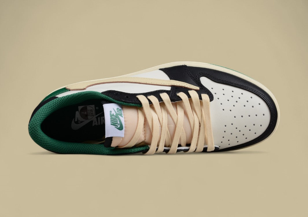 Air Jordan 1 Qiao Yi barbed low-top Black Green