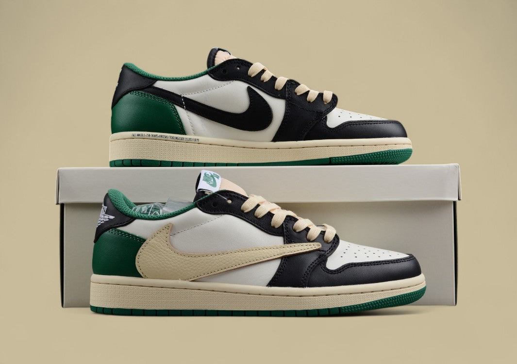 Air Jordan 1 Qiao Yi barbed low-top Black Green