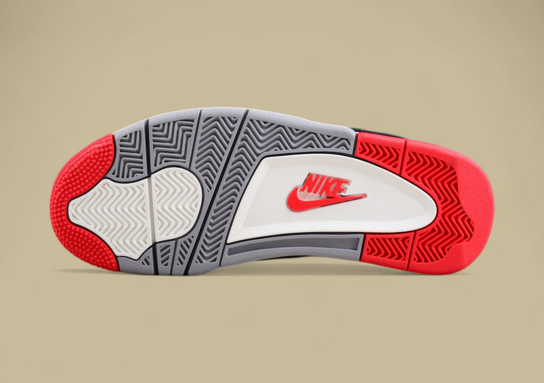 Air Jordan 4 Retro Black Leather and Suede, With Red Accents