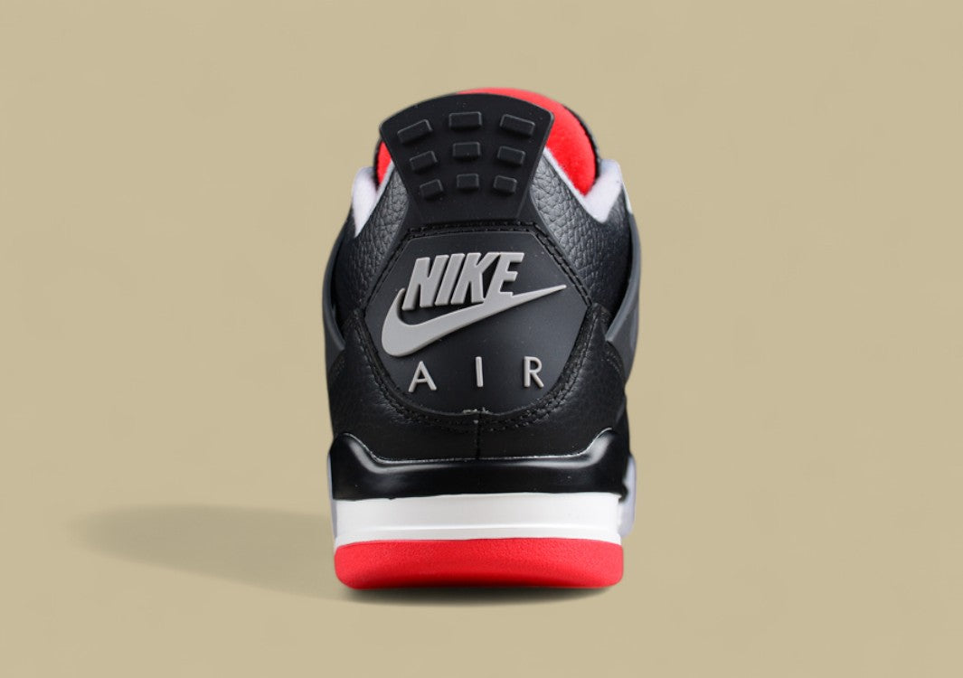 Air Jordan 4 Retro Black Leather and Suede, With Red Accents