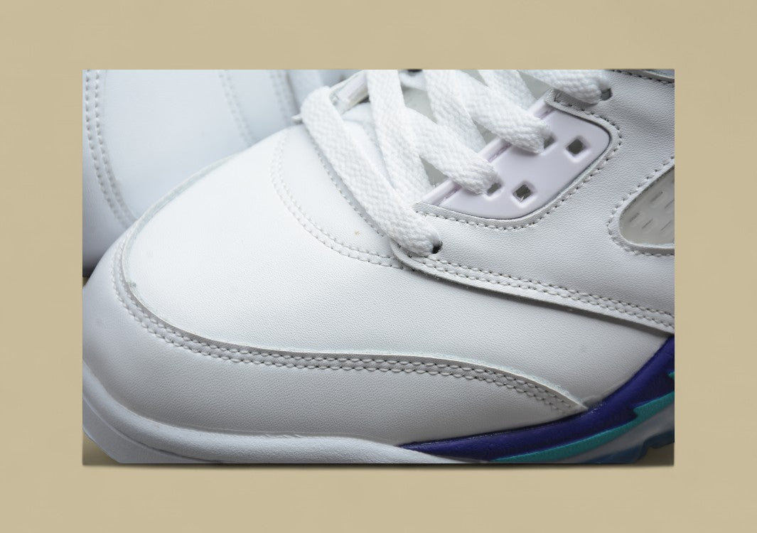Air Jordan 5 Black & White Purple and Blue High Top