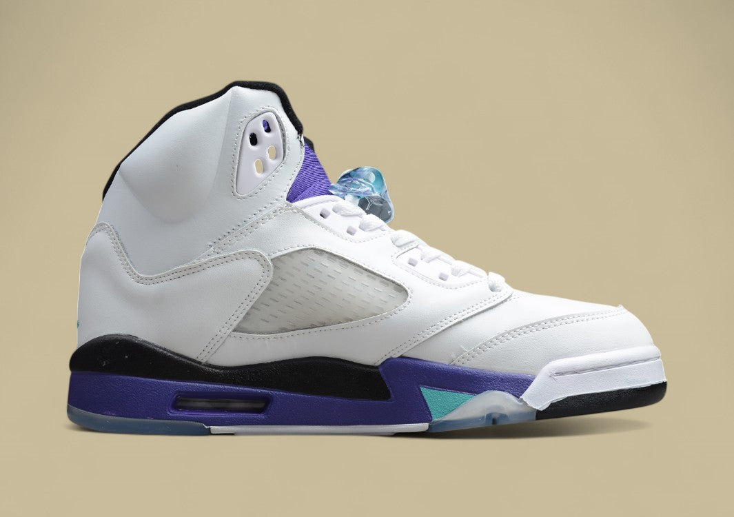 Air Jordan 5 Black & White Purple and Blue High Top