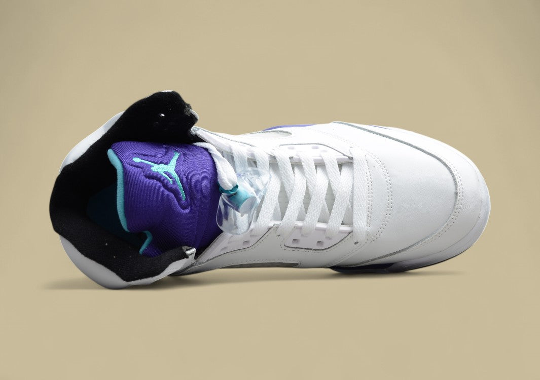 Air Jordan 5 Black & White Purple and Blue High Top