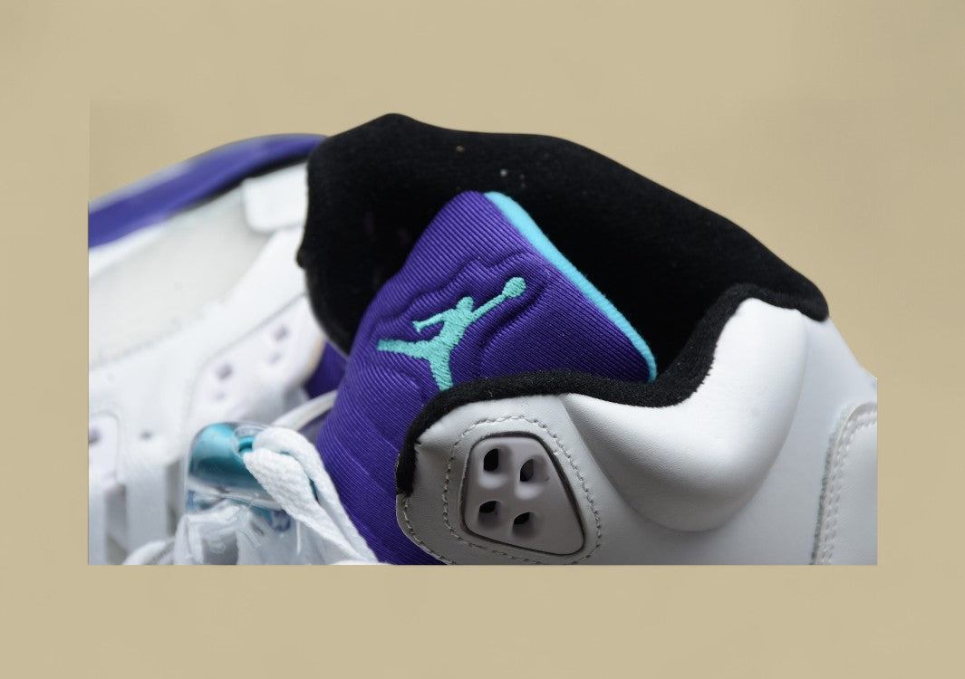 Air Jordan 5 Black & White Purple and Blue High Top