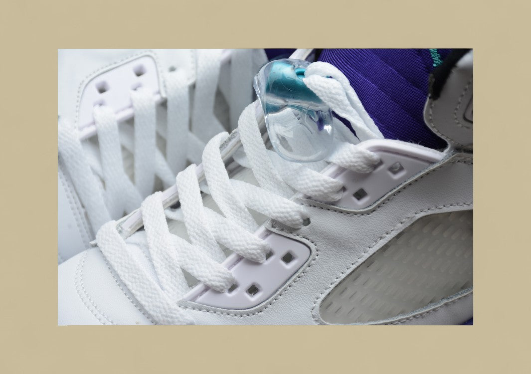 Air Jordan 5 Black & White Purple and Blue High Top