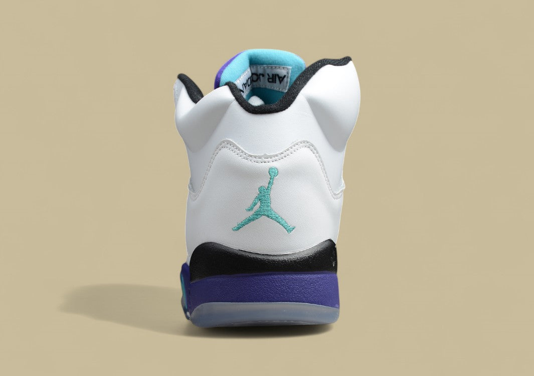 Air Jordan 5 Black & White Purple and Blue High Top
