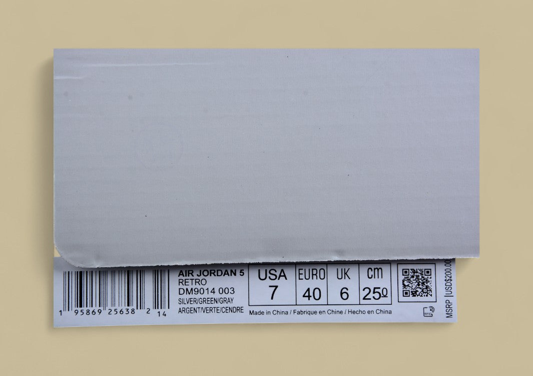 Air Jordan 5 Dark Gray With Neon Green Flame Accents