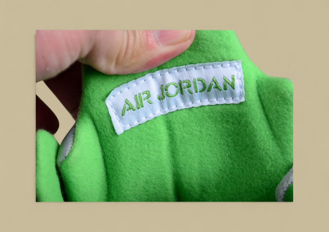 Air Jordan 5 Dark Gray With Neon Green Flame Accents