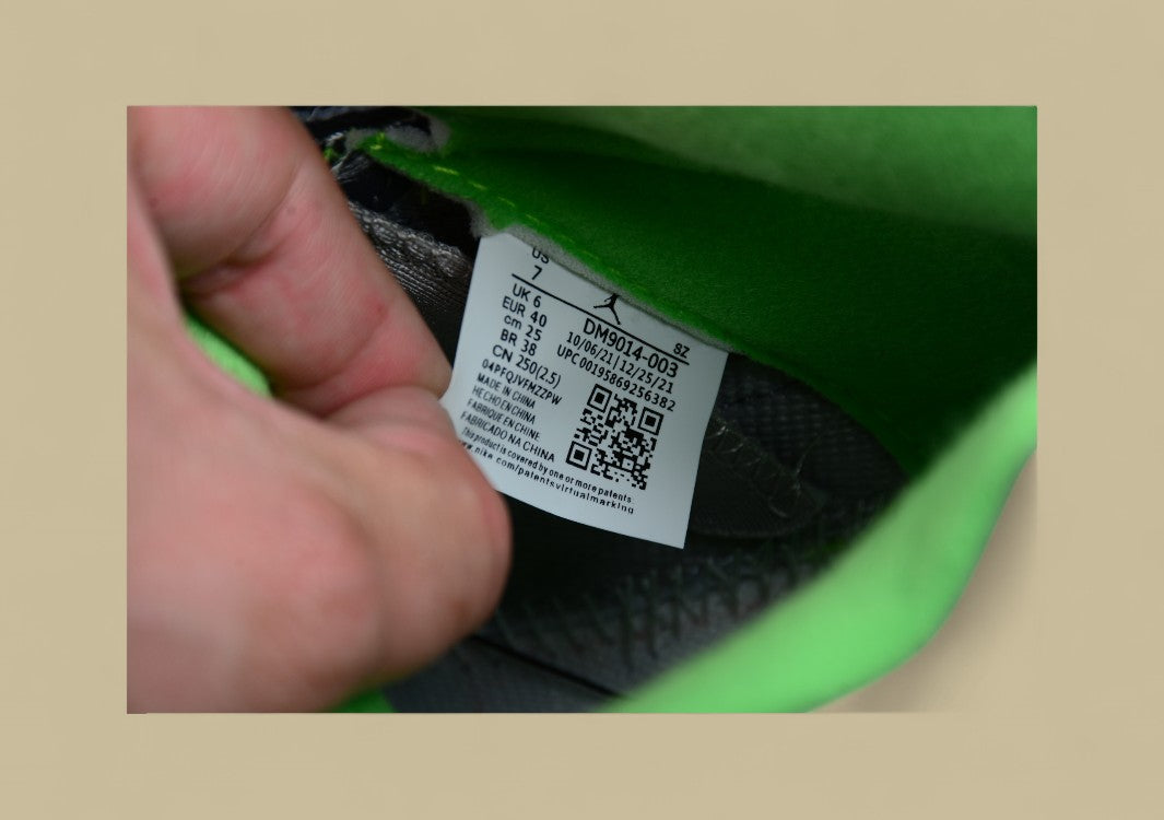 Air Jordan 5 Dark Gray With Neon Green Flame Accents