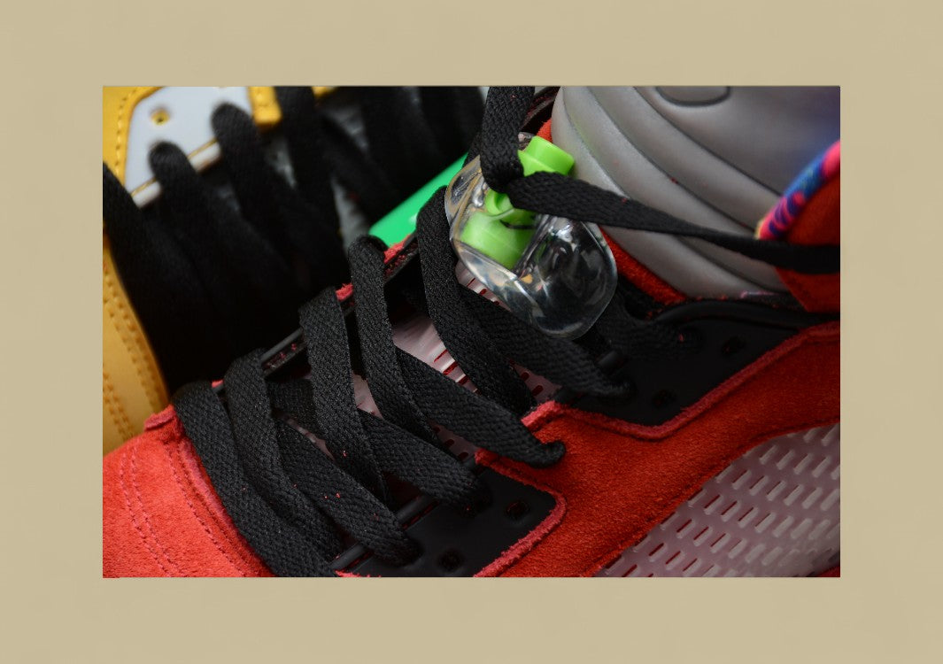 Air Jordan 5 Duck Red and Mandarin Yellow