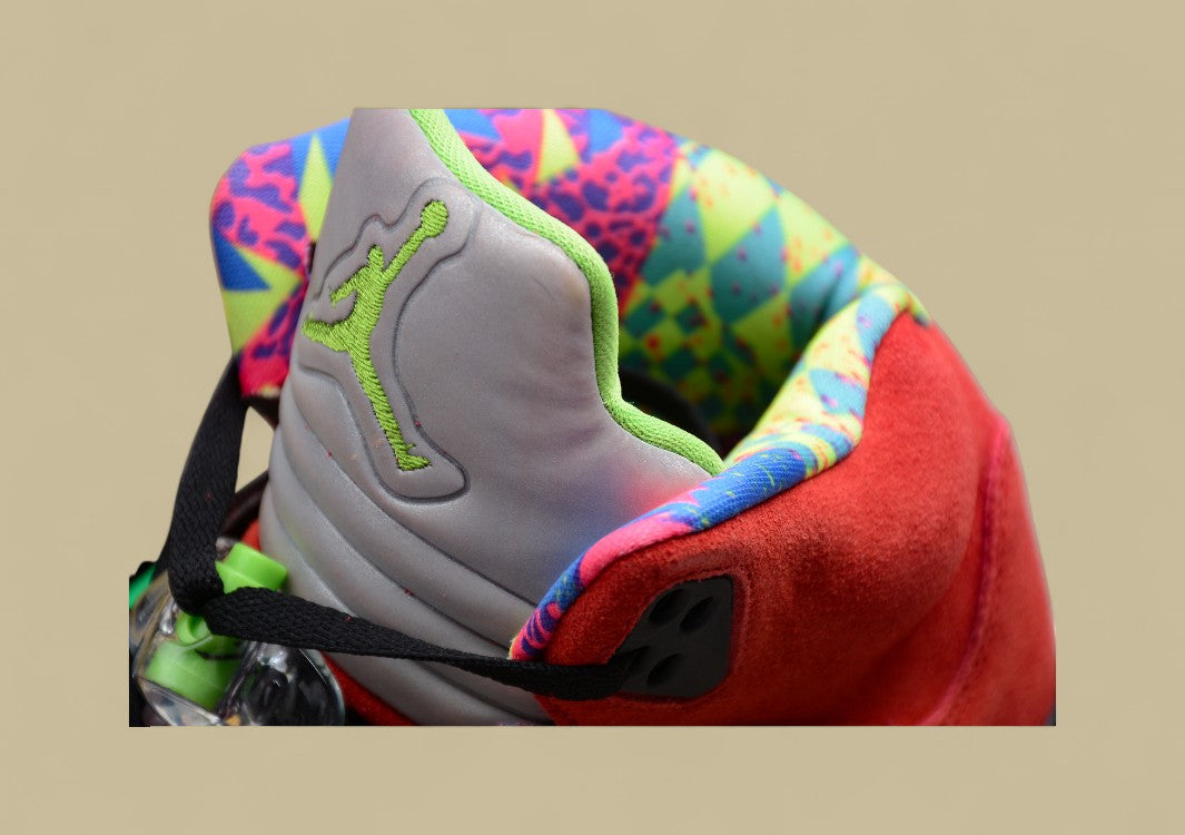 Air Jordan 5 Duck Red and Mandarin Yellow