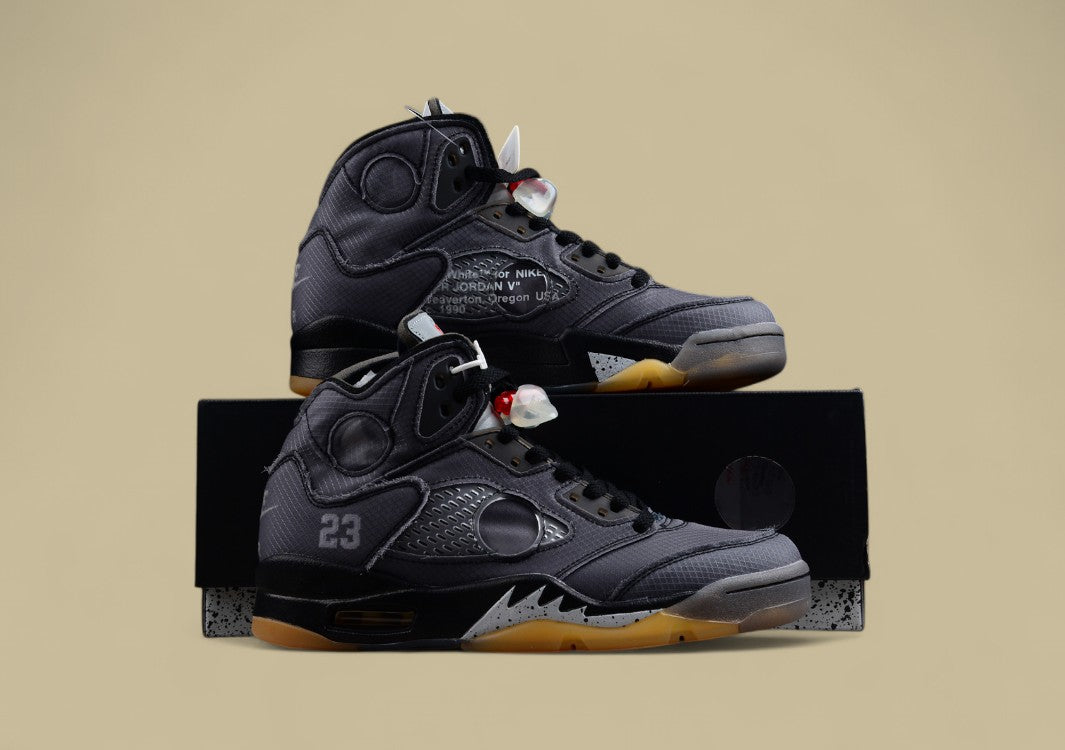 Air Jordan 5 Off White Black Cicada Wing