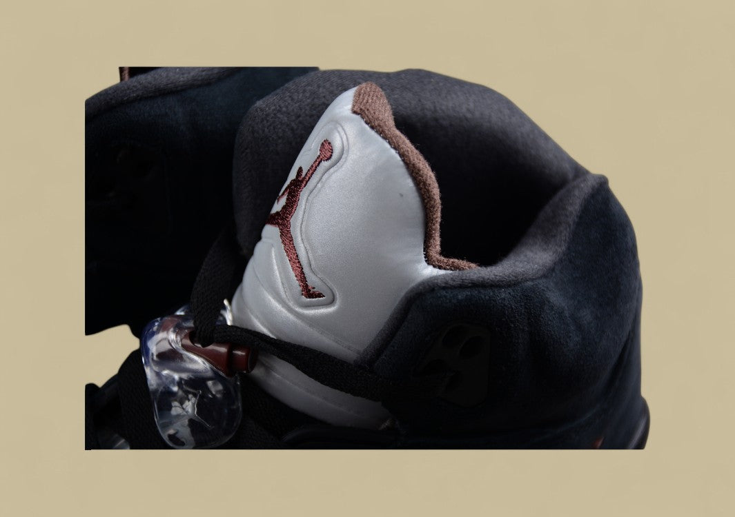 Air Jordan 5 Retro Black With Dark Red